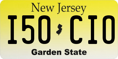 NJ license plate I50CIO