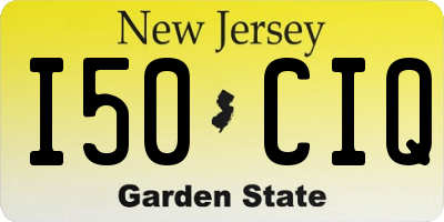 NJ license plate I50CIQ