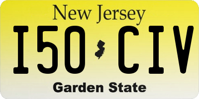 NJ license plate I50CIV