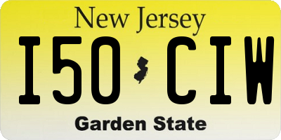 NJ license plate I50CIW