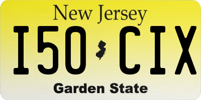 NJ license plate I50CIX