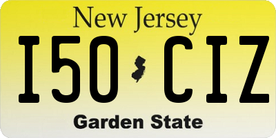 NJ license plate I50CIZ
