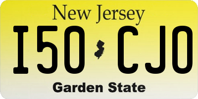 NJ license plate I50CJO