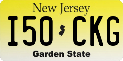NJ license plate I50CKG