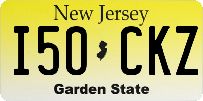 NJ license plate I50CKZ