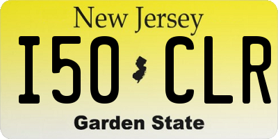 NJ license plate I50CLR