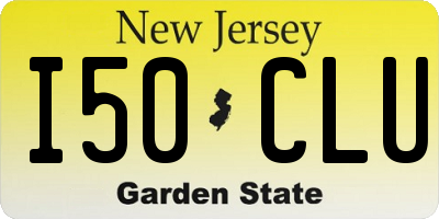NJ license plate I50CLU