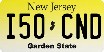 NJ license plate I50CND