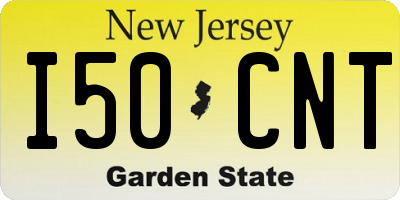NJ license plate I50CNT