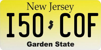 NJ license plate I50COF