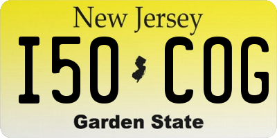 NJ license plate I50COG