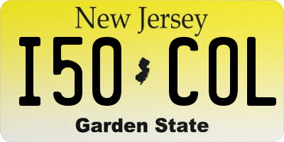 NJ license plate I50COL