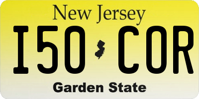 NJ license plate I50COR