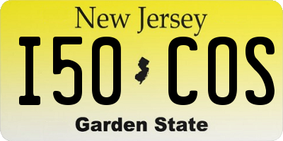 NJ license plate I50COS