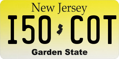 NJ license plate I50COT