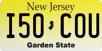 NJ license plate I50COU