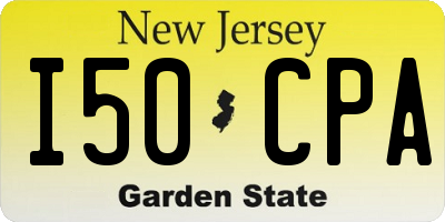 NJ license plate I50CPA
