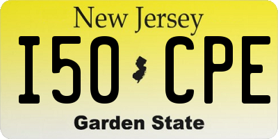 NJ license plate I50CPE