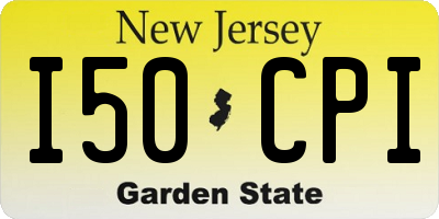 NJ license plate I50CPI