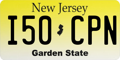 NJ license plate I50CPN
