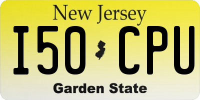 NJ license plate I50CPU