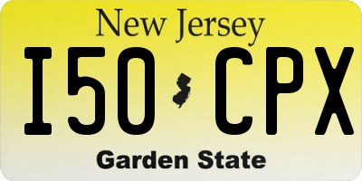 NJ license plate I50CPX