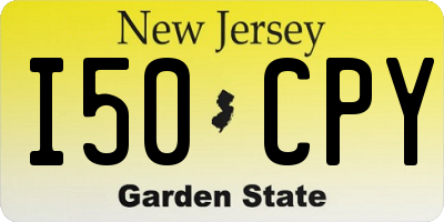 NJ license plate I50CPY