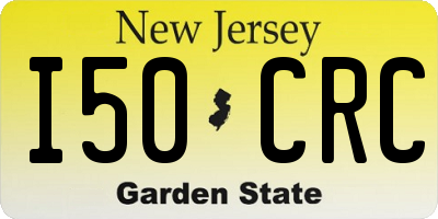 NJ license plate I50CRC