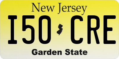 NJ license plate I50CRE