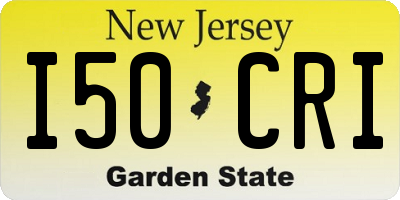 NJ license plate I50CRI
