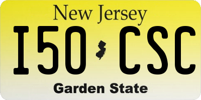 NJ license plate I50CSC
