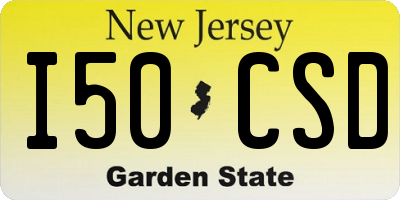 NJ license plate I50CSD