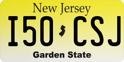 NJ license plate I50CSJ