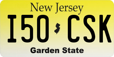 NJ license plate I50CSK