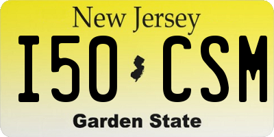 NJ license plate I50CSM