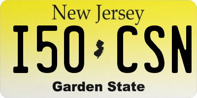 NJ license plate I50CSN