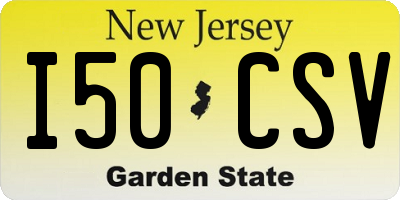NJ license plate I50CSV