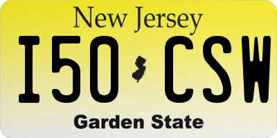 NJ license plate I50CSW