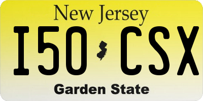 NJ license plate I50CSX