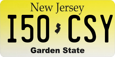 NJ license plate I50CSY