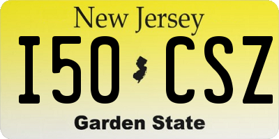 NJ license plate I50CSZ