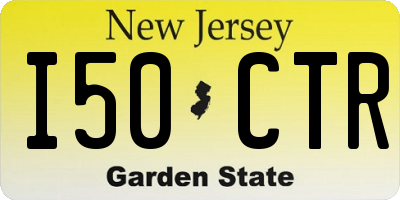 NJ license plate I50CTR