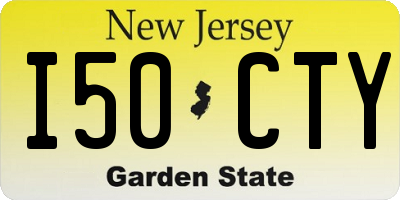 NJ license plate I50CTY