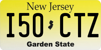 NJ license plate I50CTZ