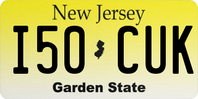 NJ license plate I50CUK
