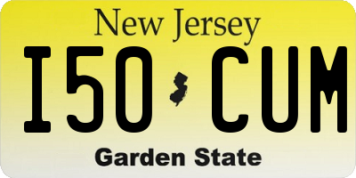NJ license plate I50CUM