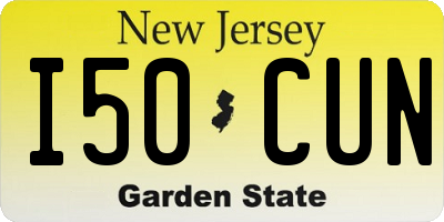 NJ license plate I50CUN