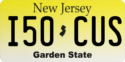 NJ license plate I50CUS