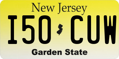 NJ license plate I50CUW