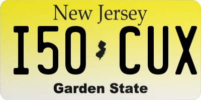 NJ license plate I50CUX